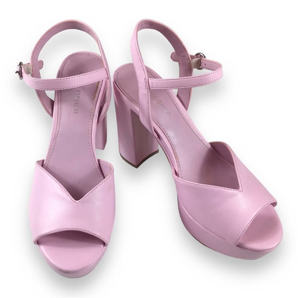 Marc Fisher Pink Platform Block Heel Sandals